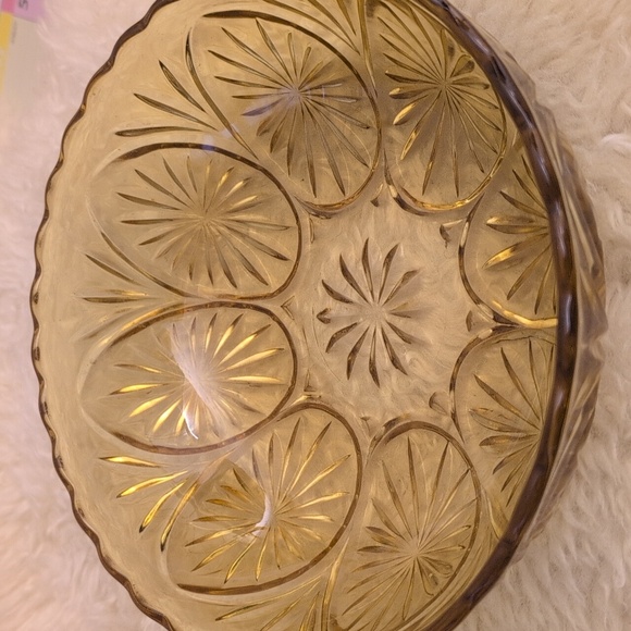 VINTAGE AMBER GLASS BOWL - Picture 2 of 4